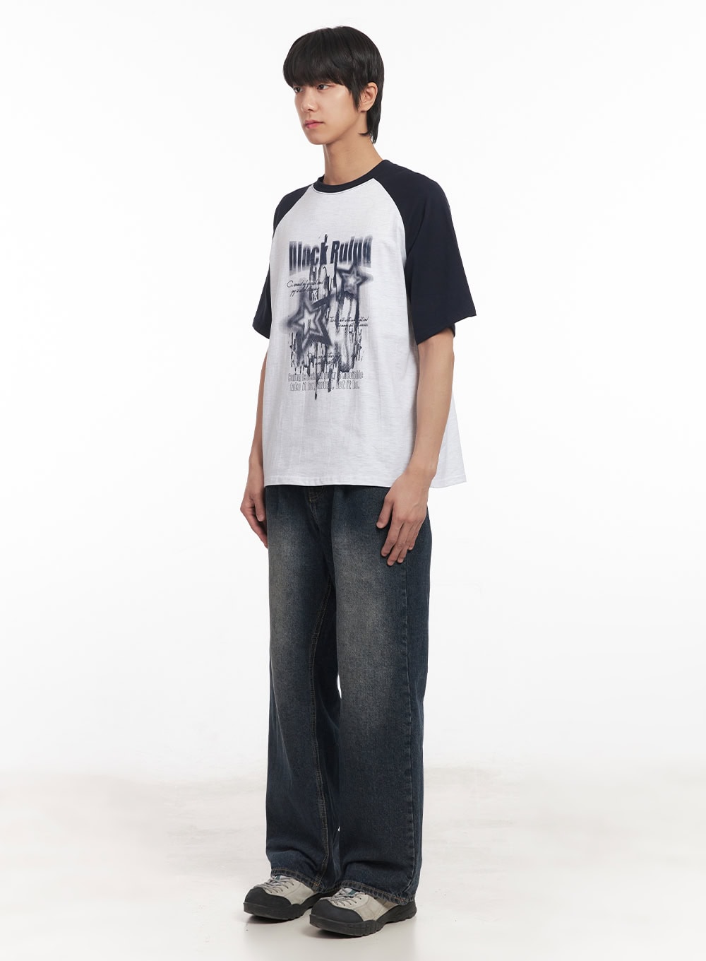 Men's Pintuck Washed Jeans IA511