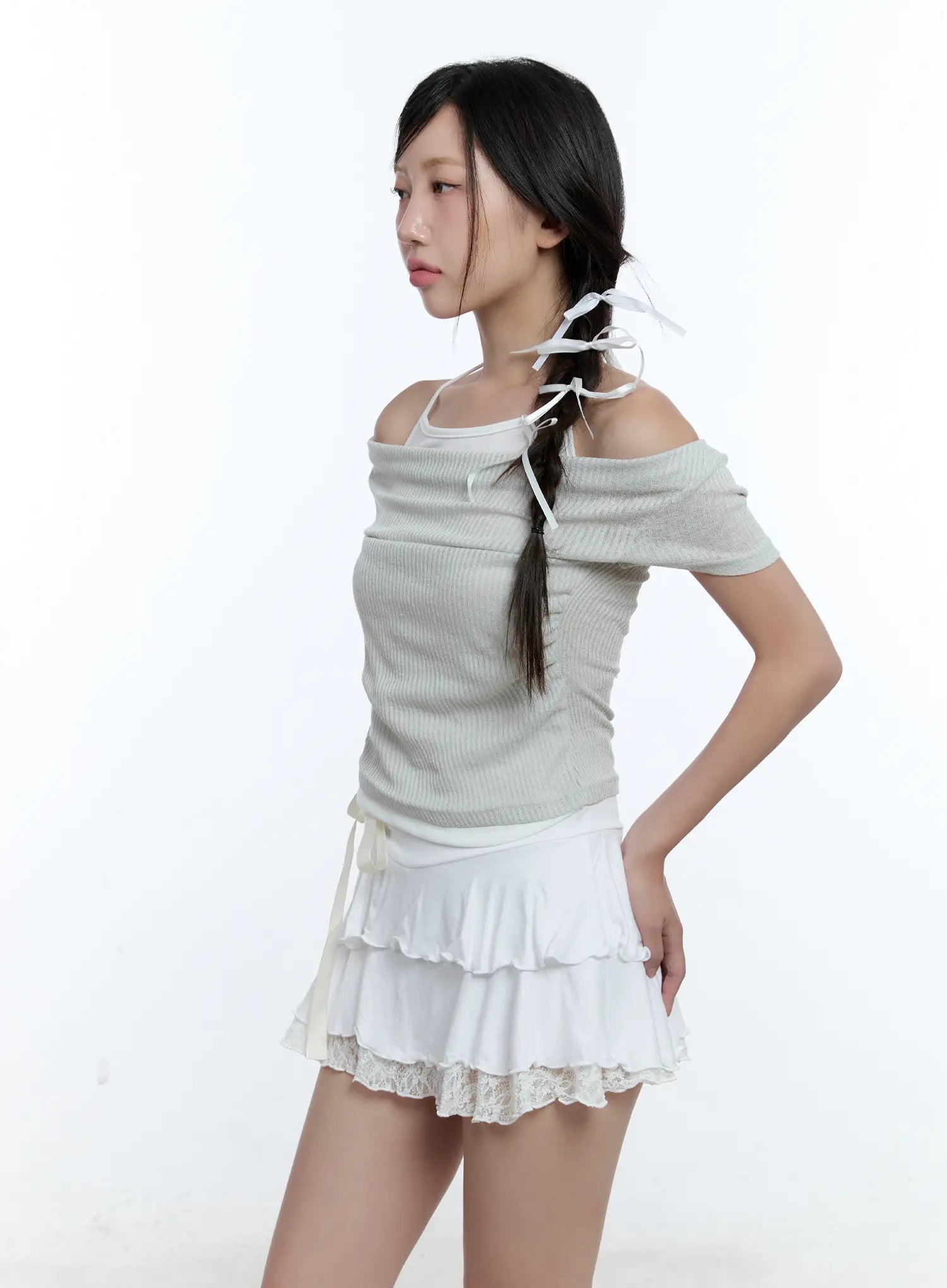 Layered Halter Neck Crop Top CU527