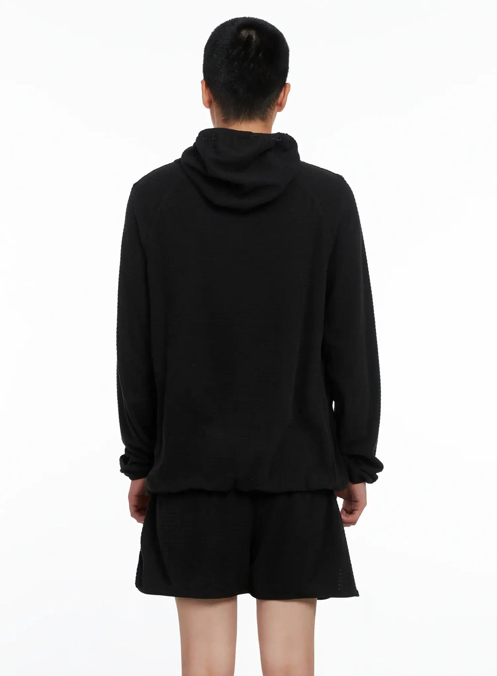 Men's Logo Detail Long Sleeve Hoodie IS502