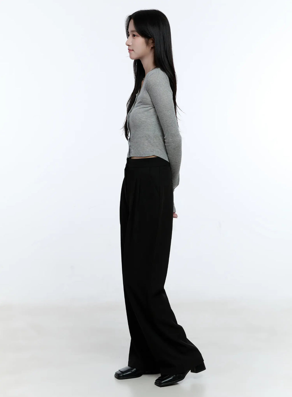 Classic Pintuck Wide-Leg Slacks CG514