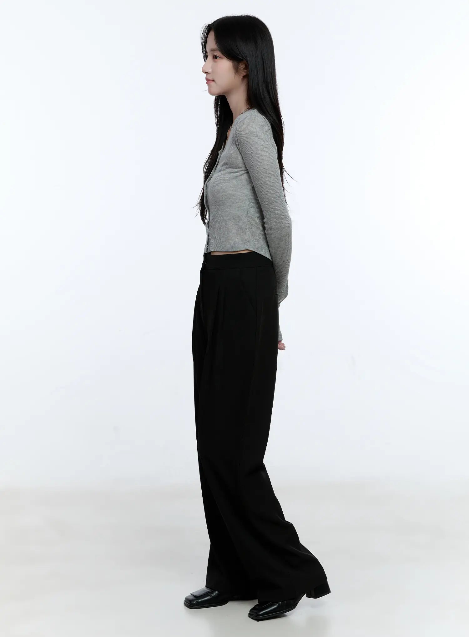 Classic Pintuck Wide-Leg Slacks CG514