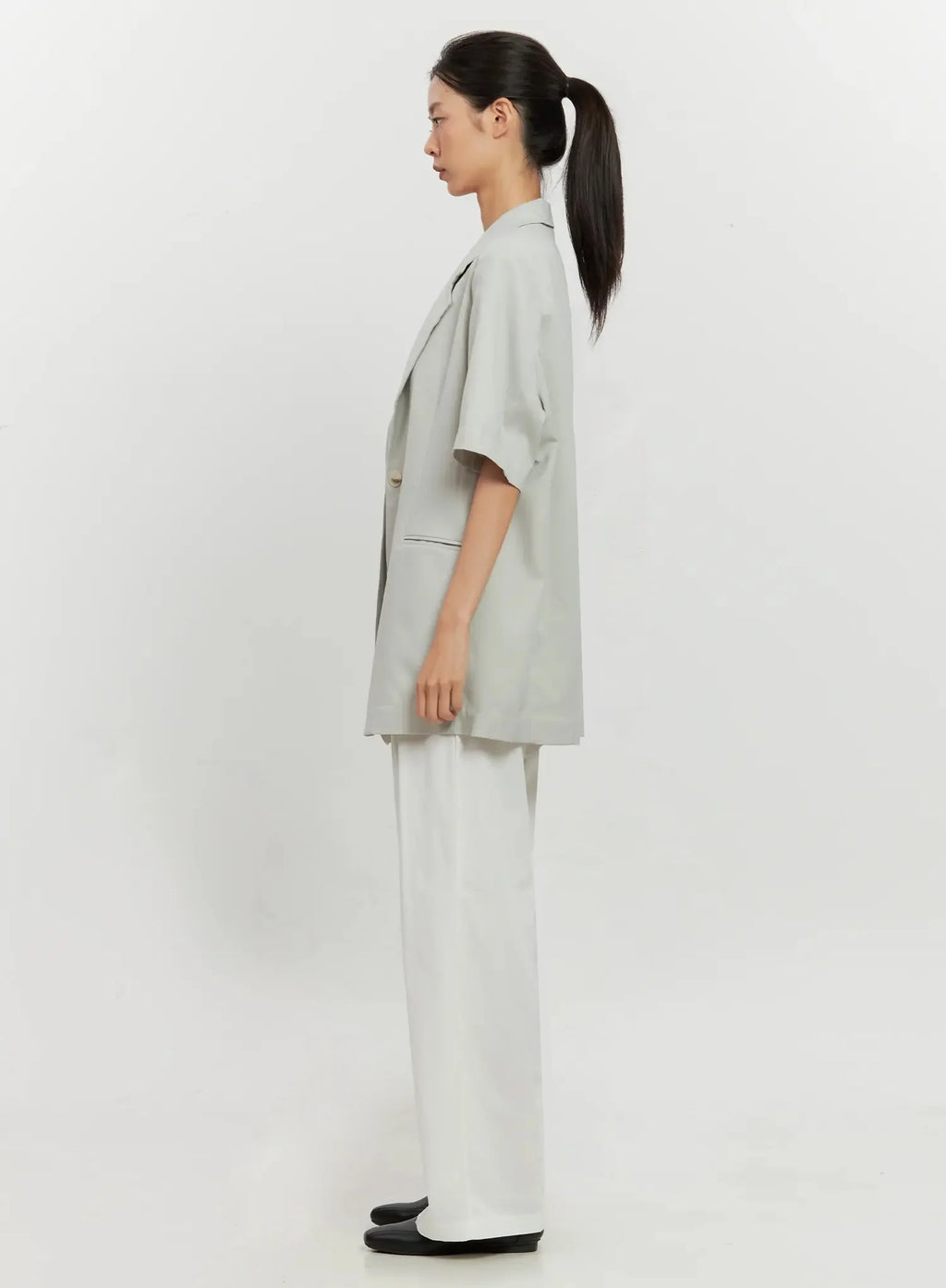 Short-Sleeve Blazer Jacket IL528