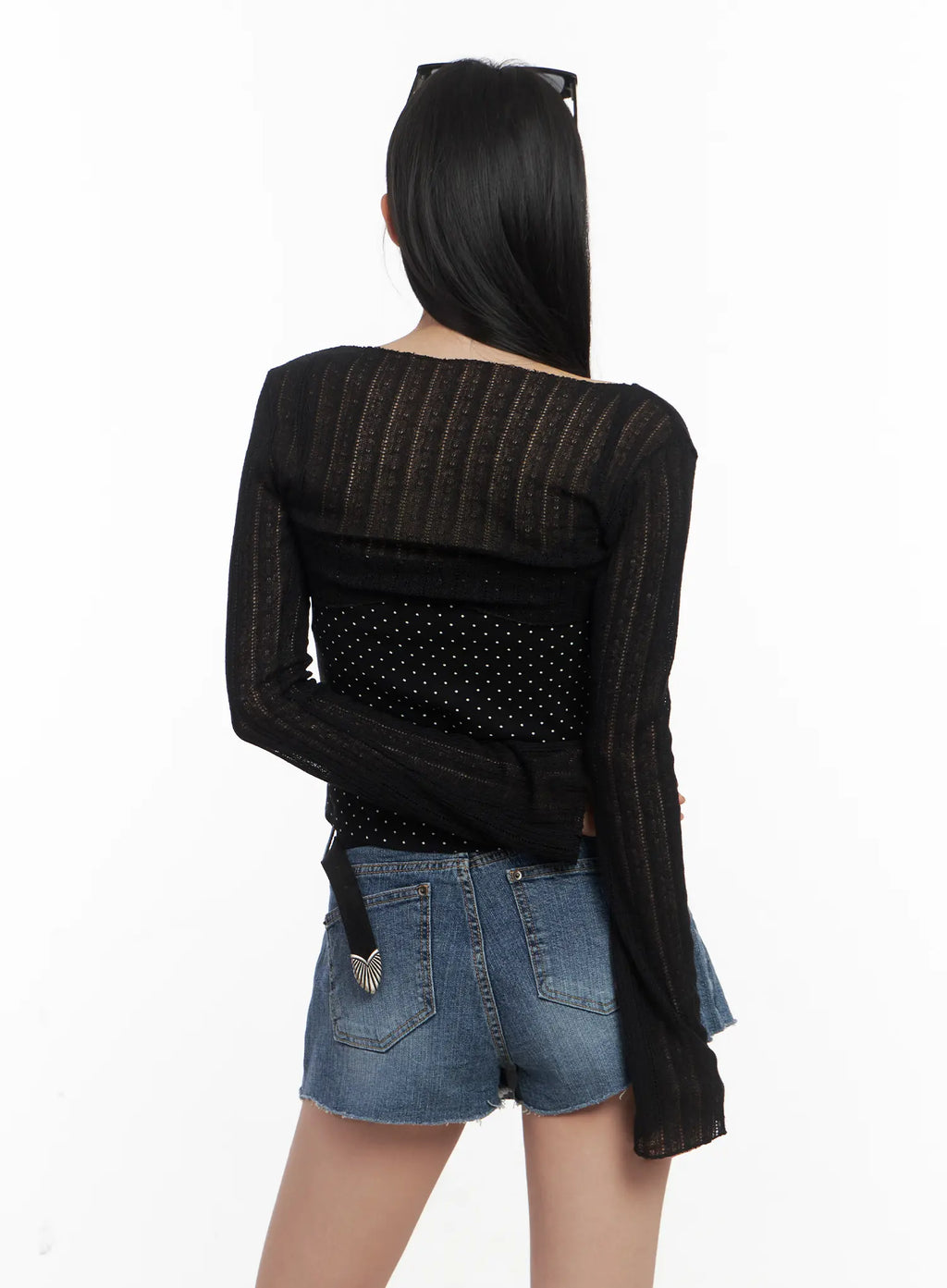 Ribbon Knit Cropped Cardigan CL501