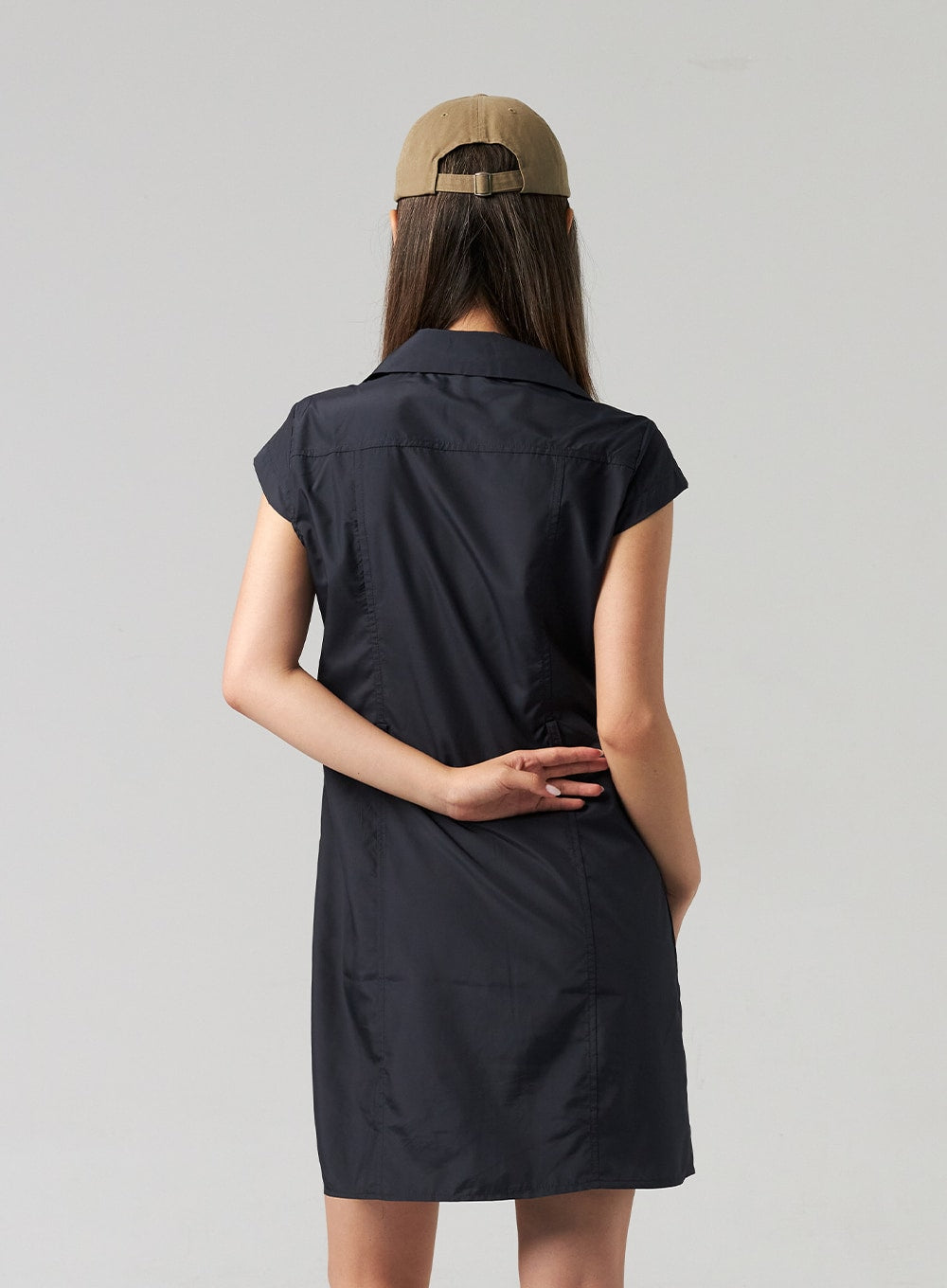 Nylon Button Mini Dress CL307