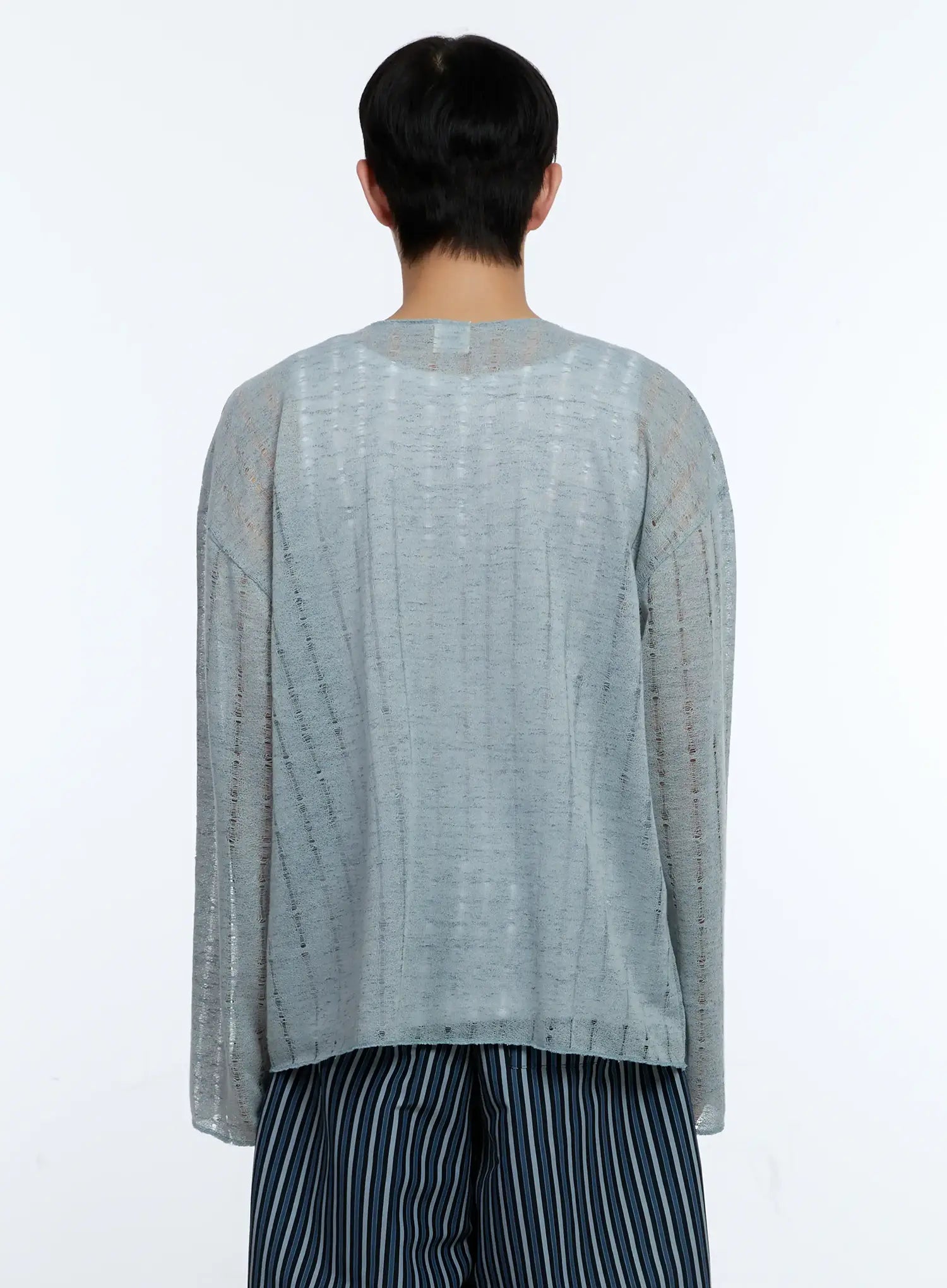 Men's Grunge Oversized Open Knit Sweater IG515