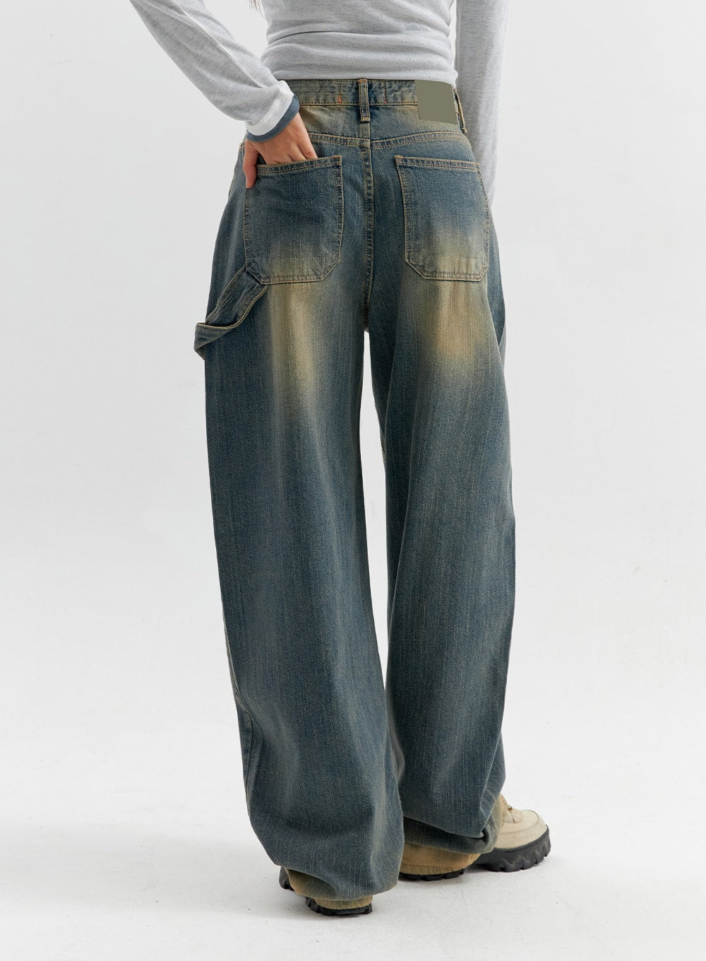 Vintage Wash Wide Leg Jeans CO306
