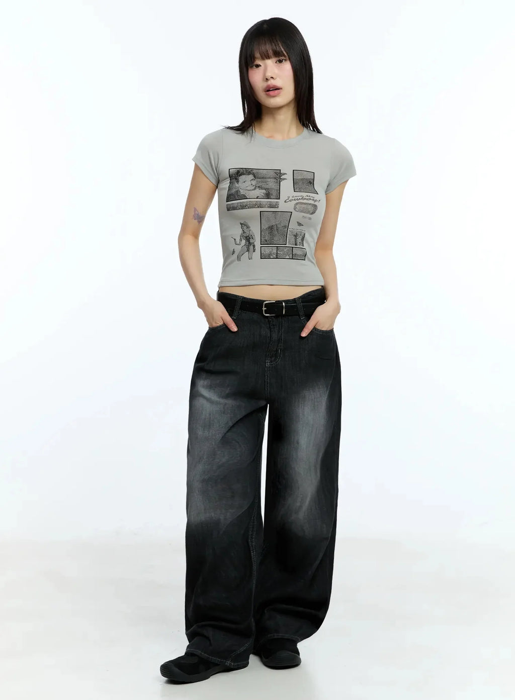 Wendy Washed Wide-Leg Jeans IU524