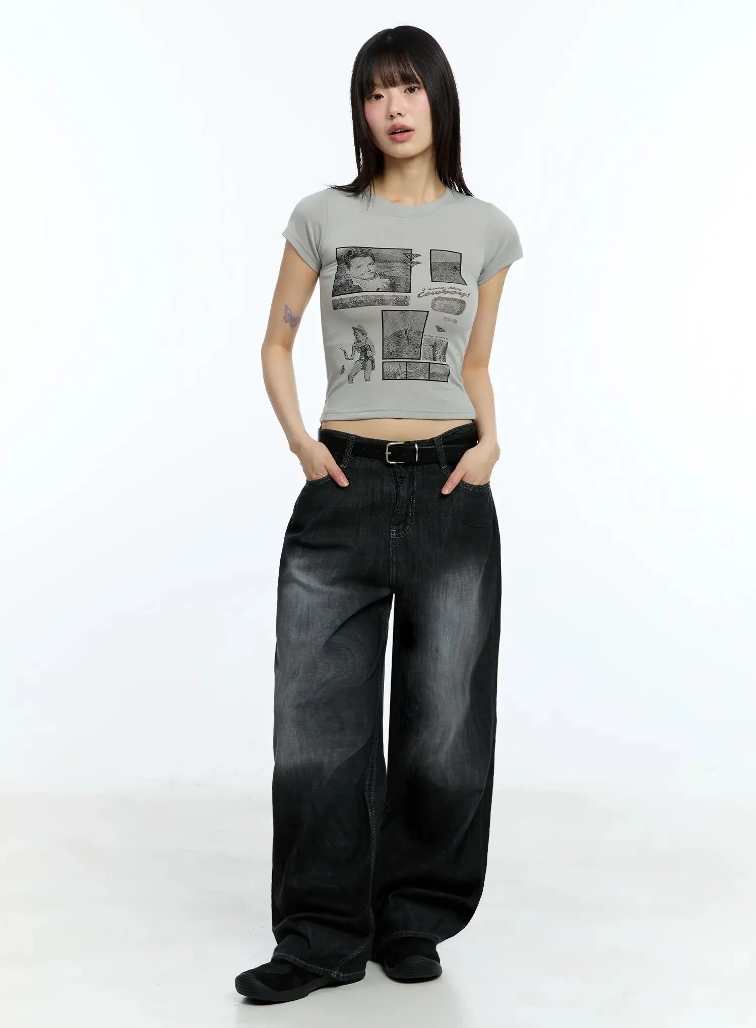 Wendy Washed Wide-Leg Jeans IU524