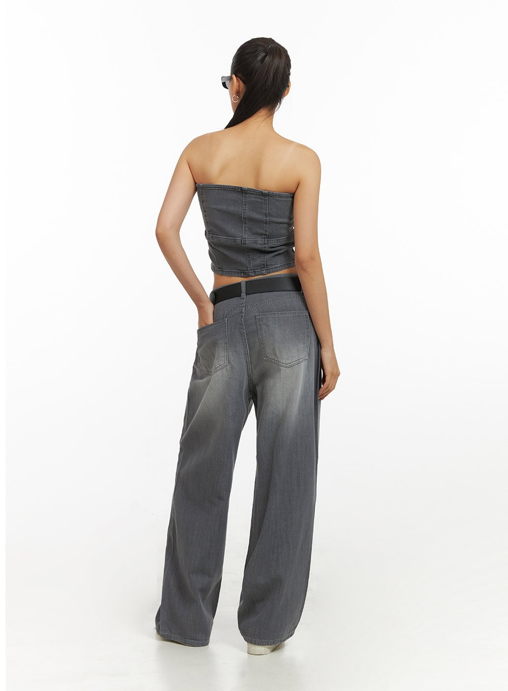 Washed Denim Tube Top IY422