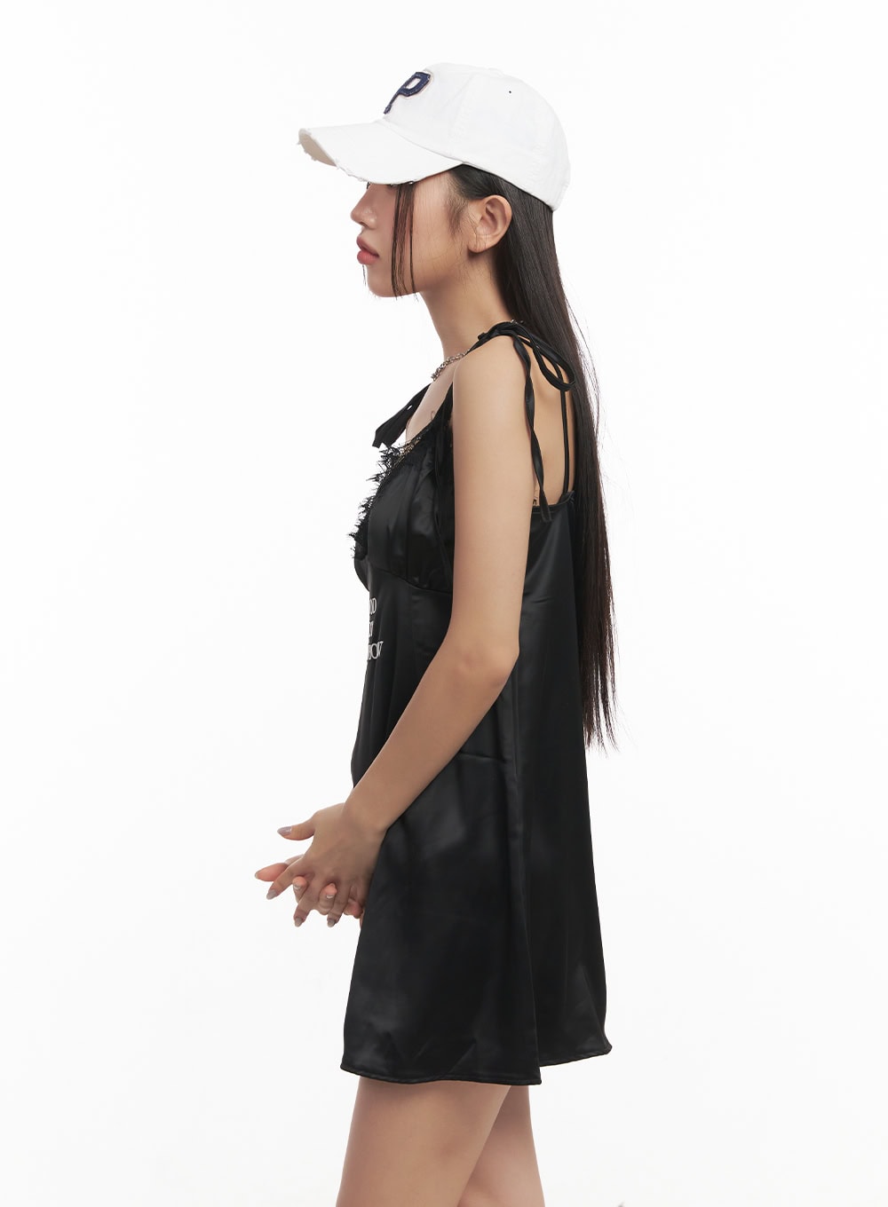 Lace-Trim Graphic Cami Dress CF520