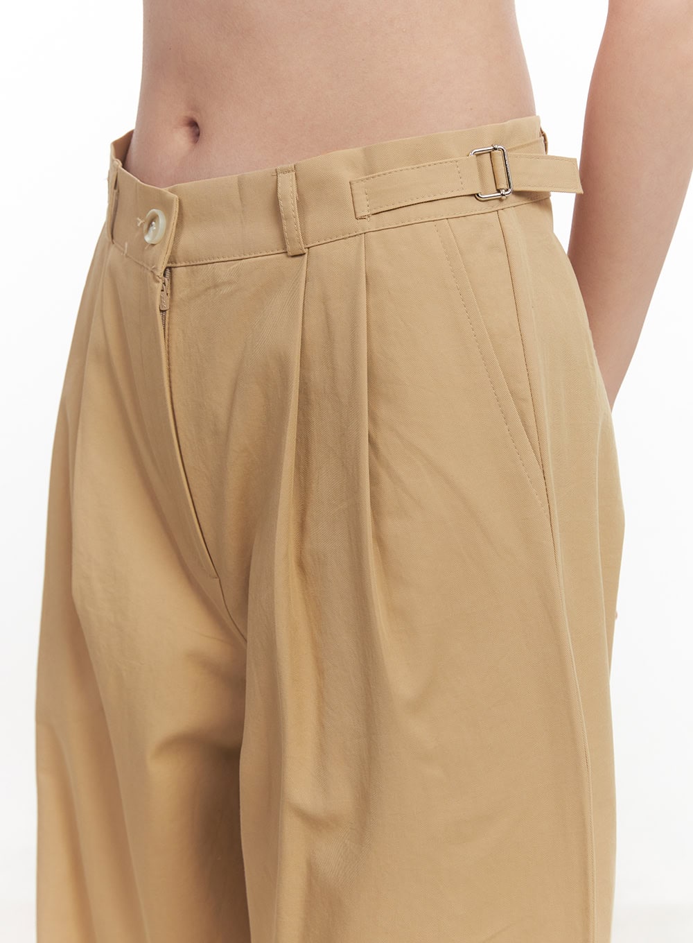 Pintuck Cotton Tailored Trousers CA502