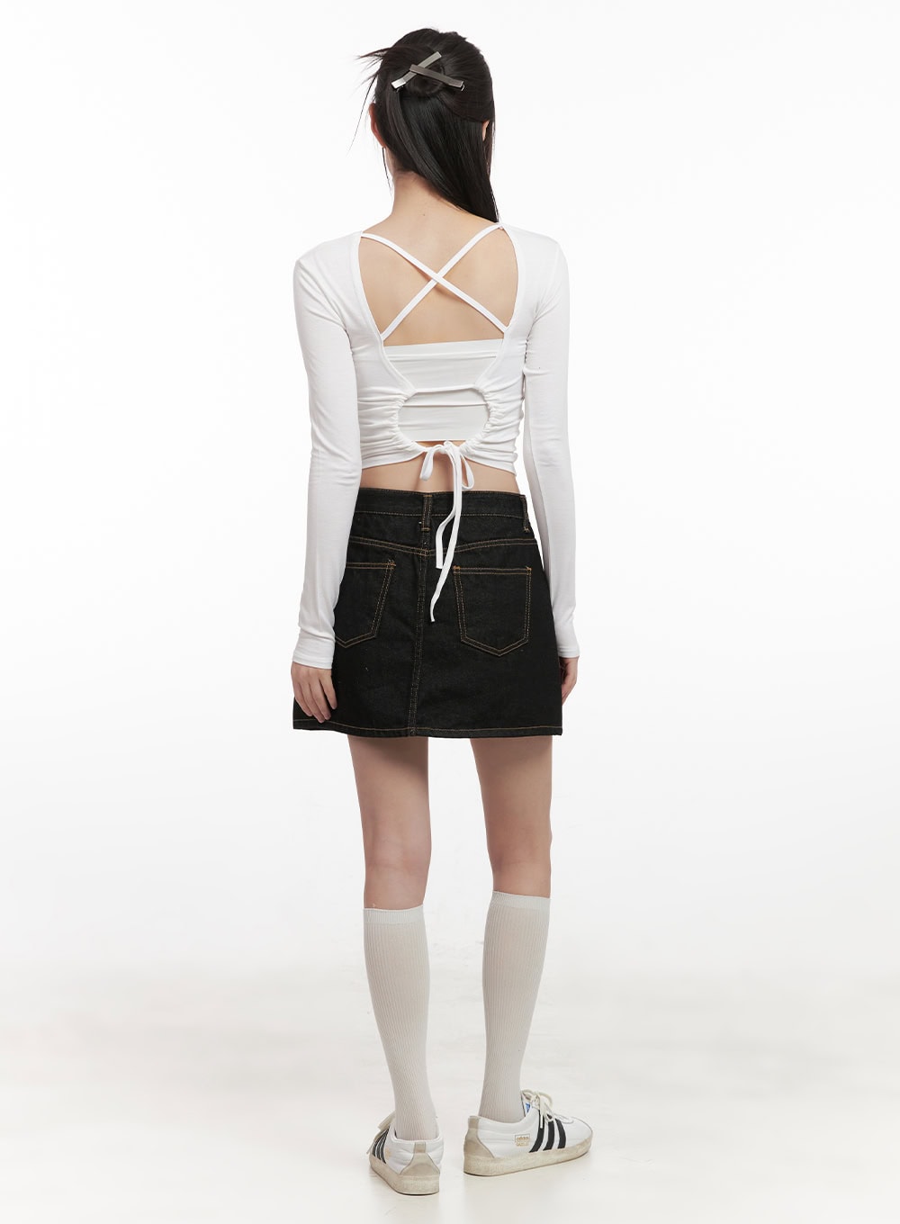 Stitched Denim Mini Skirt CJ524