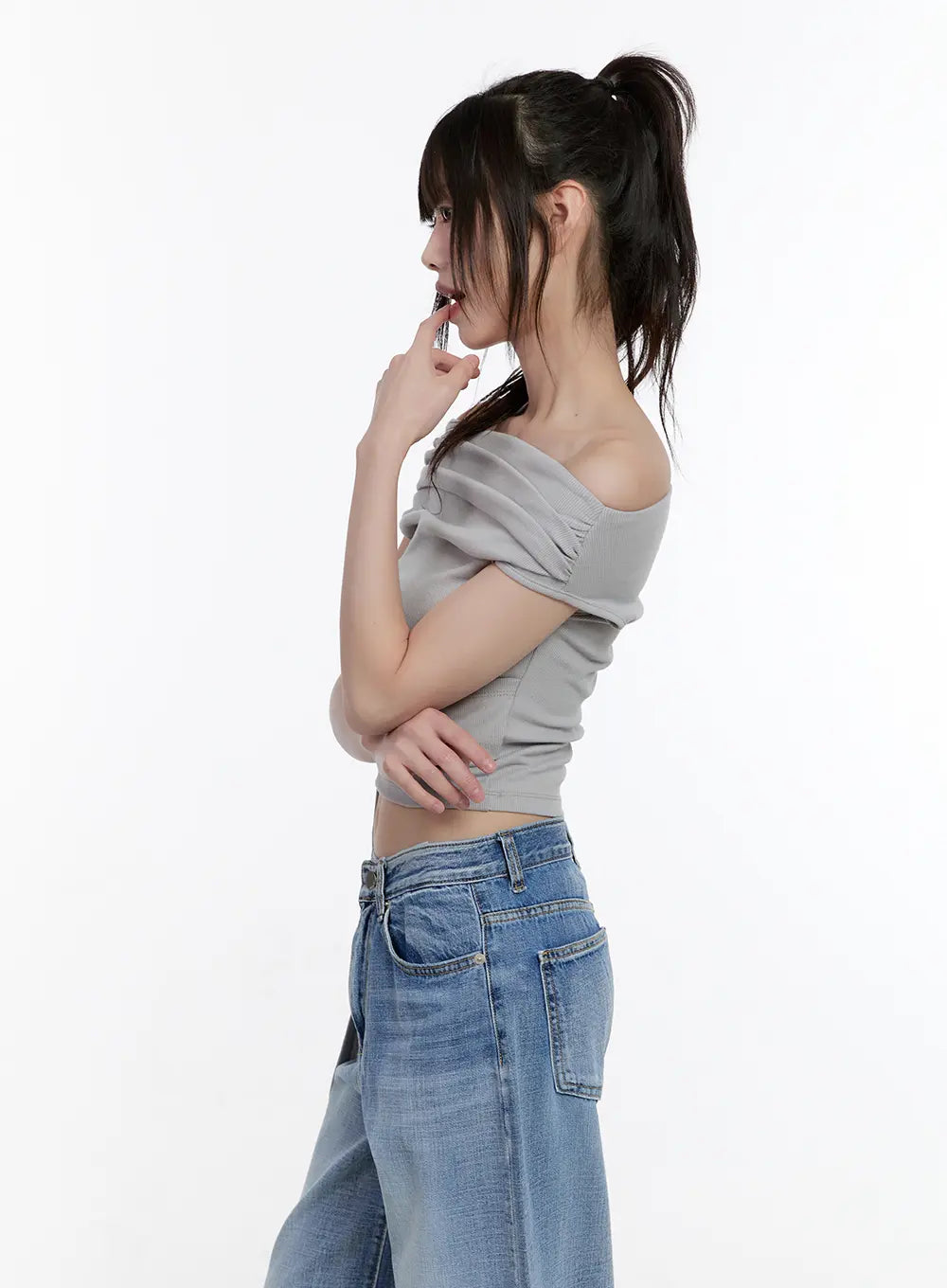 Off-Shoulder Tie Wrap Top CL504