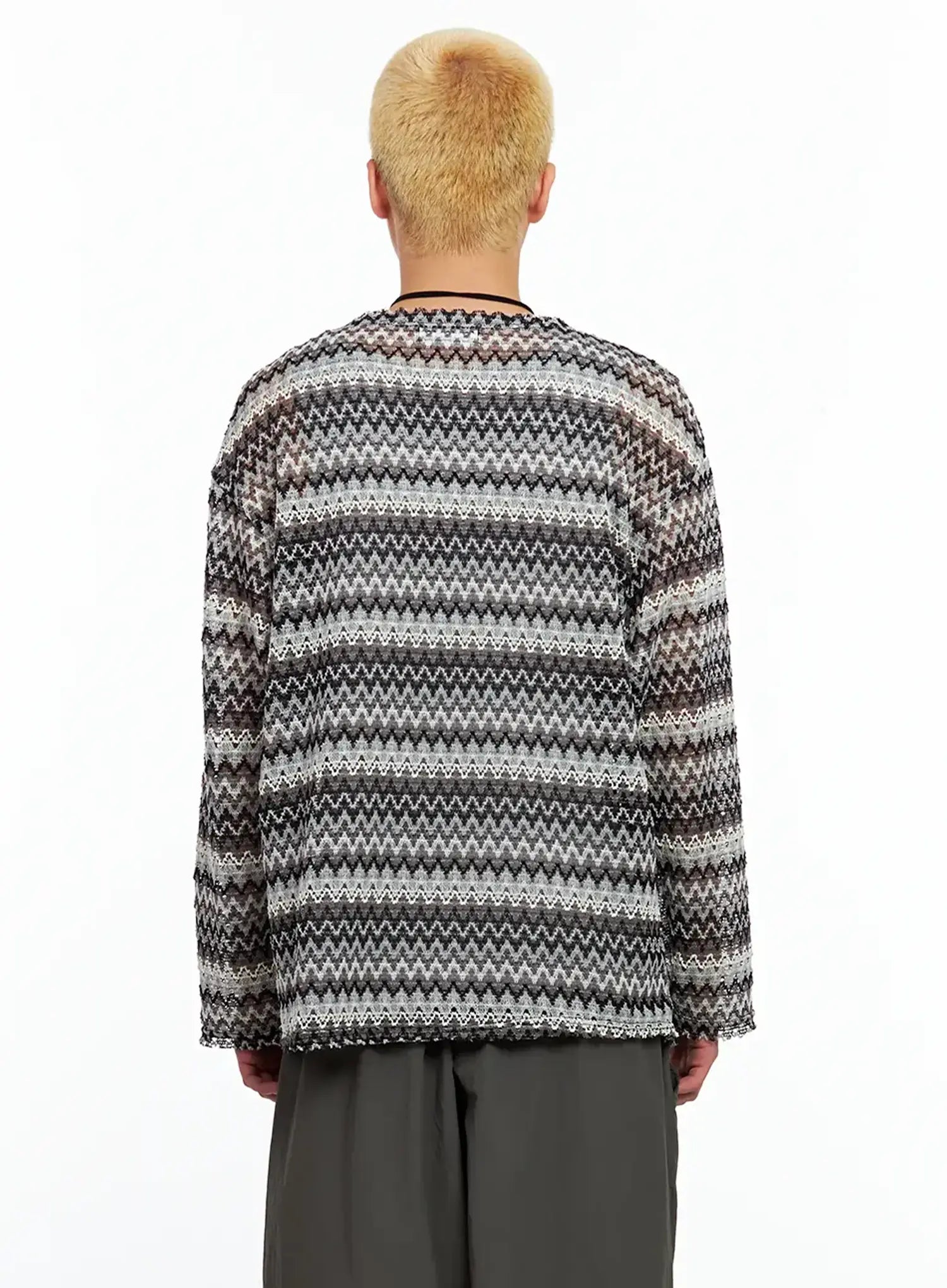 Men's Grunge Mesh Long-Sleeve Tee IL511