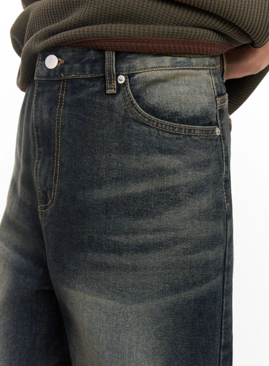 Men's Washed Baggy Jeans IU526