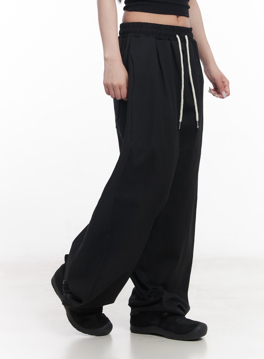 Cotton Buttoned Wide-Leg Pants CY527