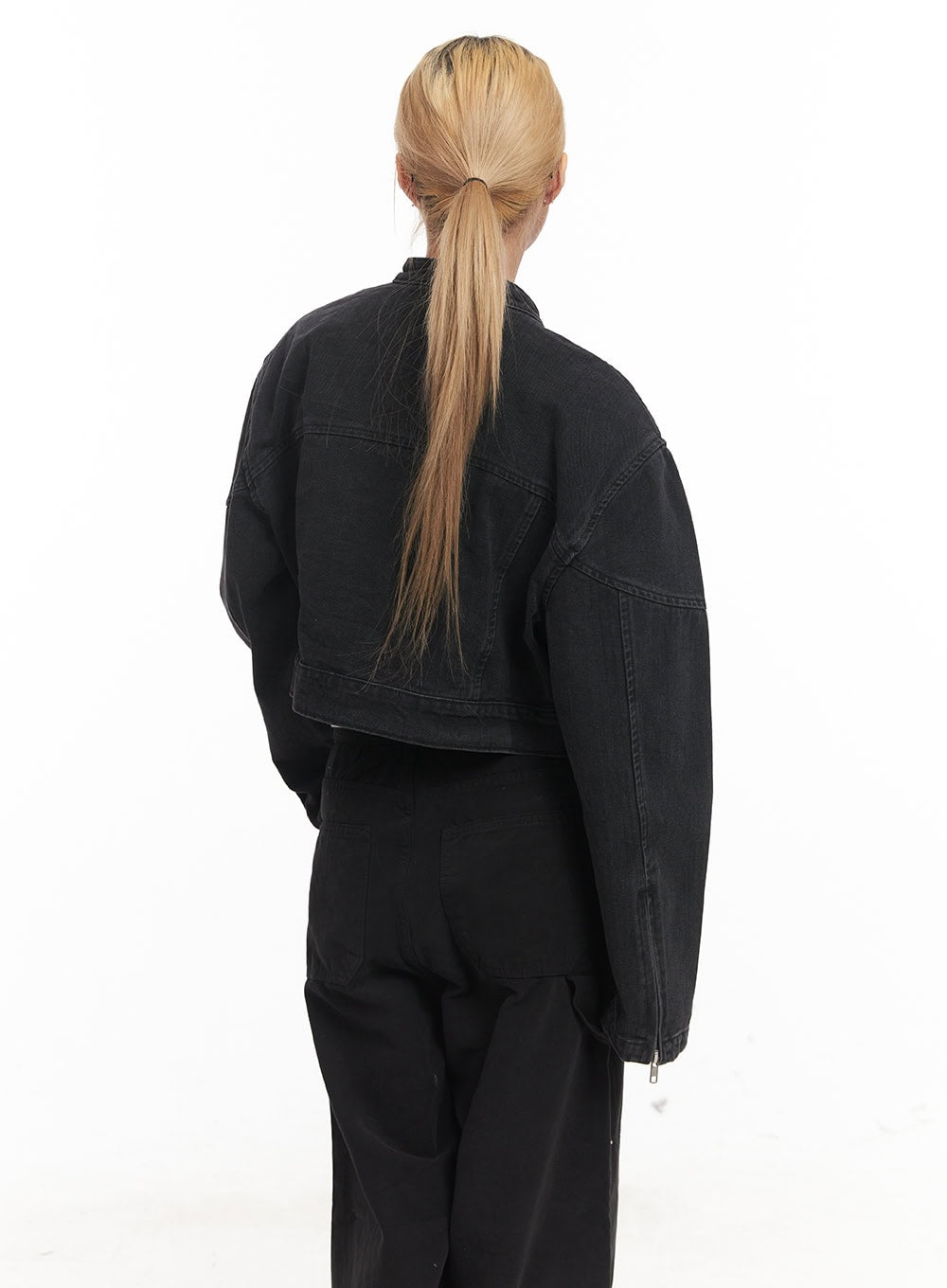 Denim Zip-Up Crop Jacket CM506