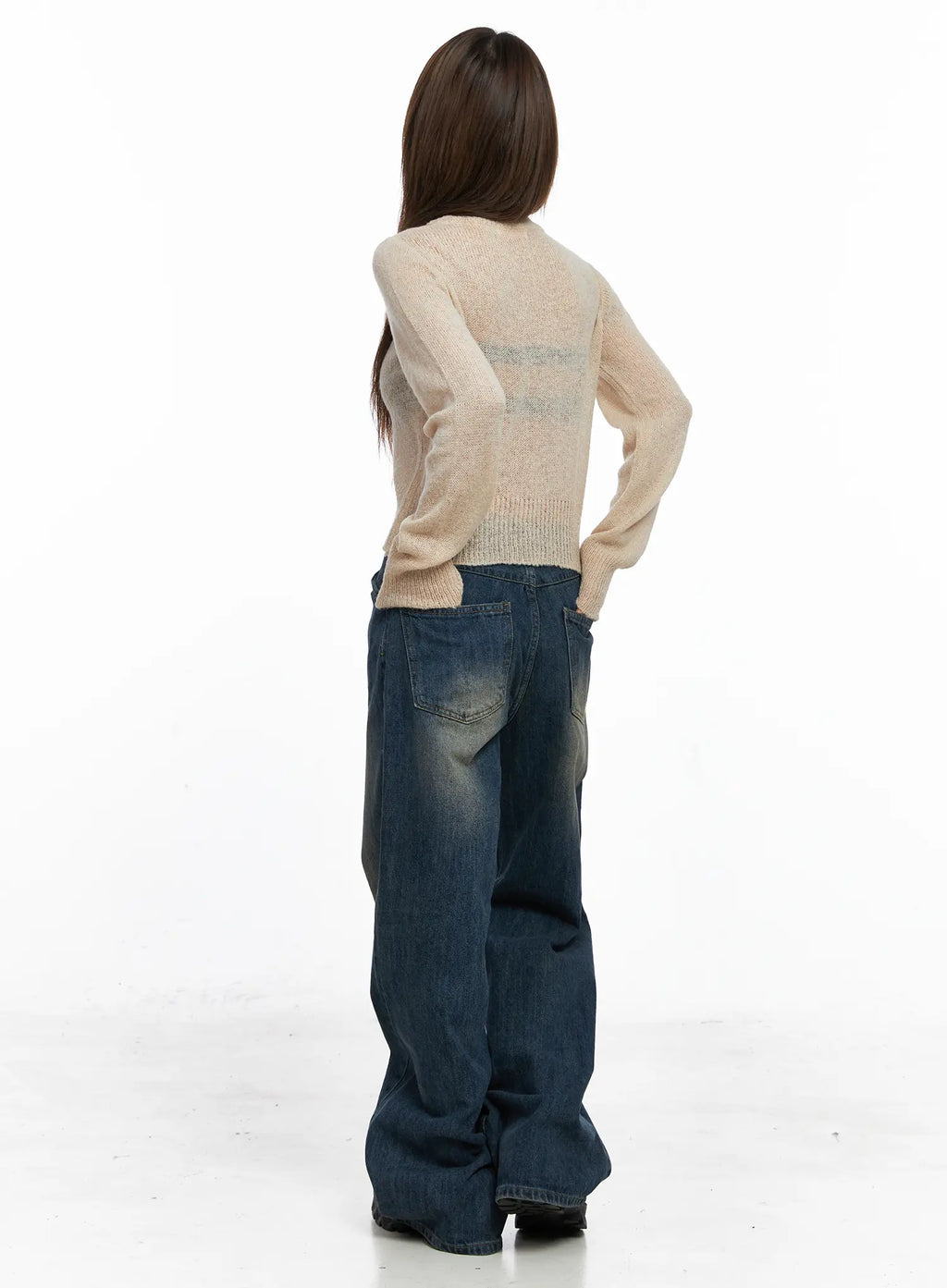 Jaden Back Seam Washed Baggy Jeans CO510