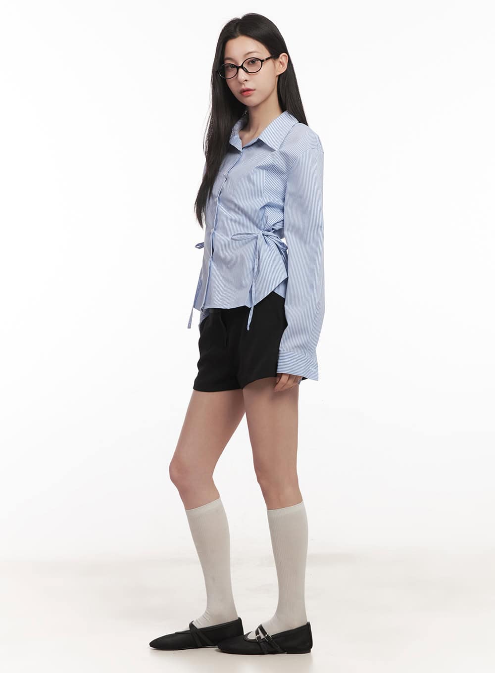 Stripe Strap Collared Shirt CM518