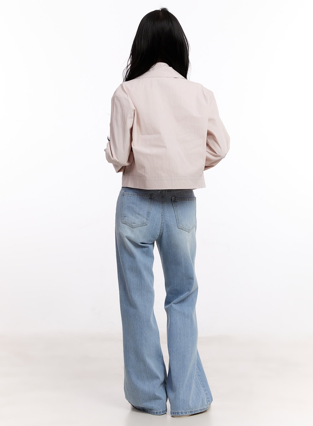 Cropped Buttoned Collared Jacket CM526