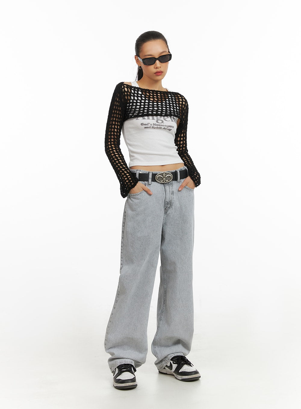 Crochet Knit Bolero Sweater IA417