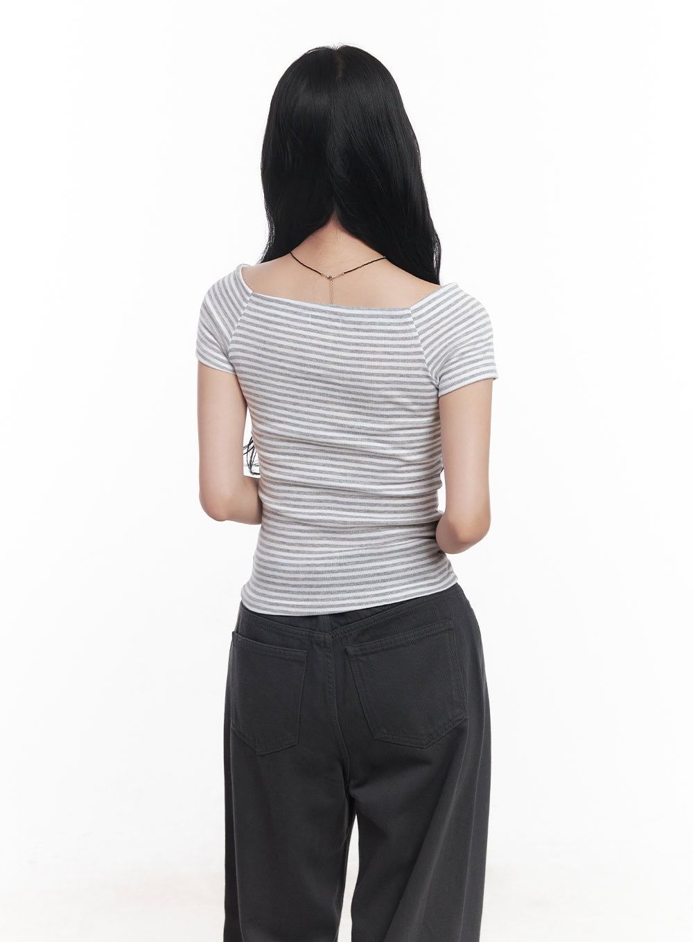 Stripe Off-Shoulder Top  CY526