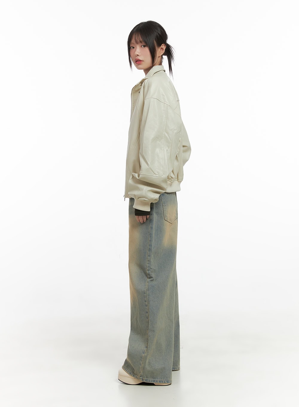 Refined Button-Up Leather Jacket CS412