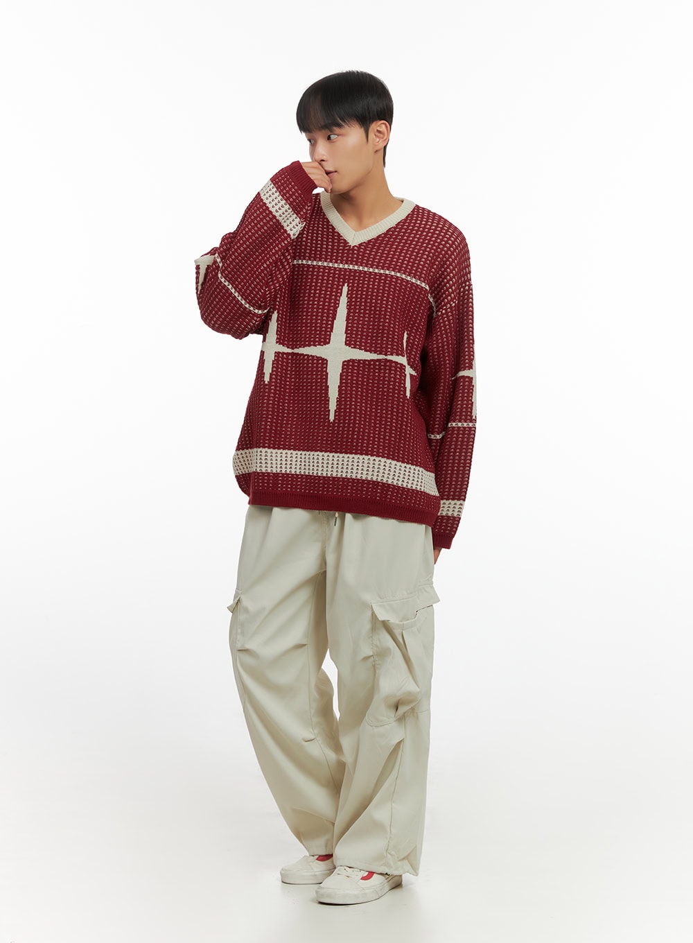 Men's Basic Wide Cargo Pants IO420