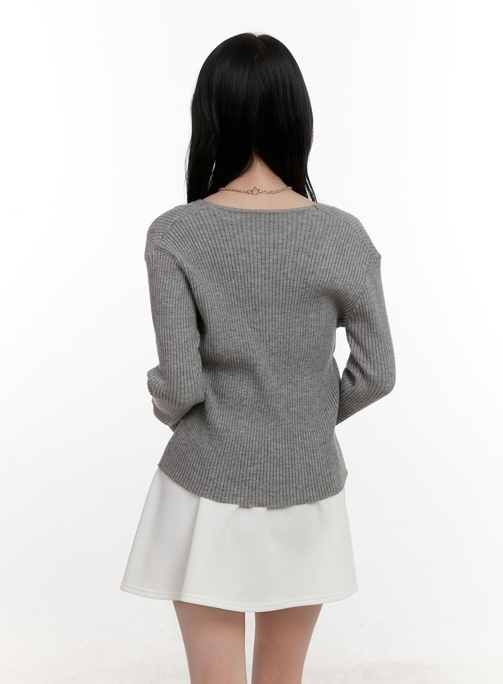 Ribbed Slim-Fit Buttoned Cardigan CF528