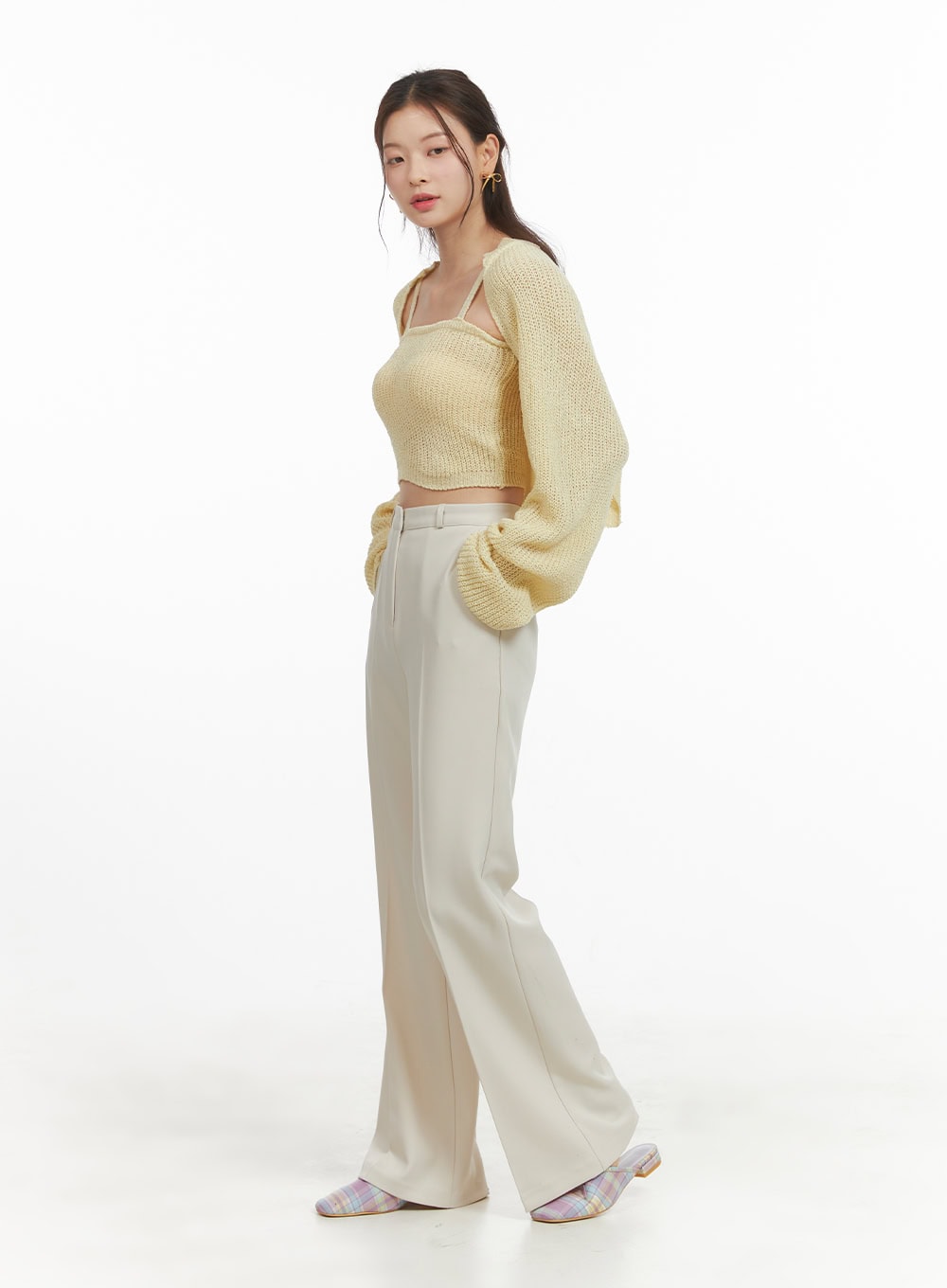 Solid Bootcut Trousers OY421