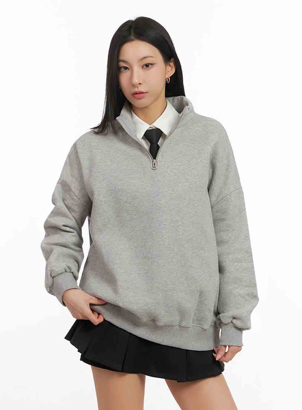 Loose-Fit Half-Zip Sweatshirt IJ503