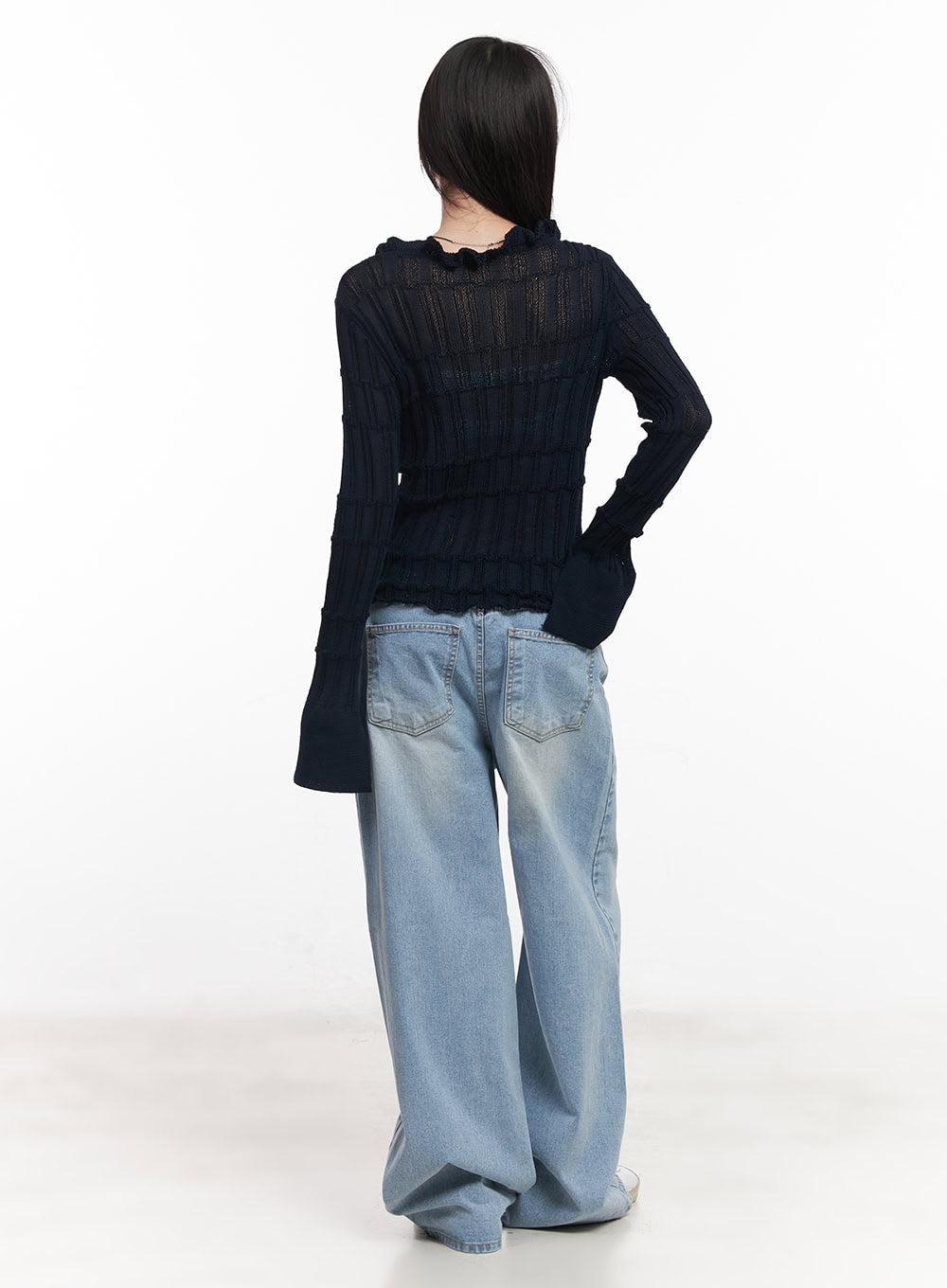 Cierra Washed Wide-Leg Jeans CY520