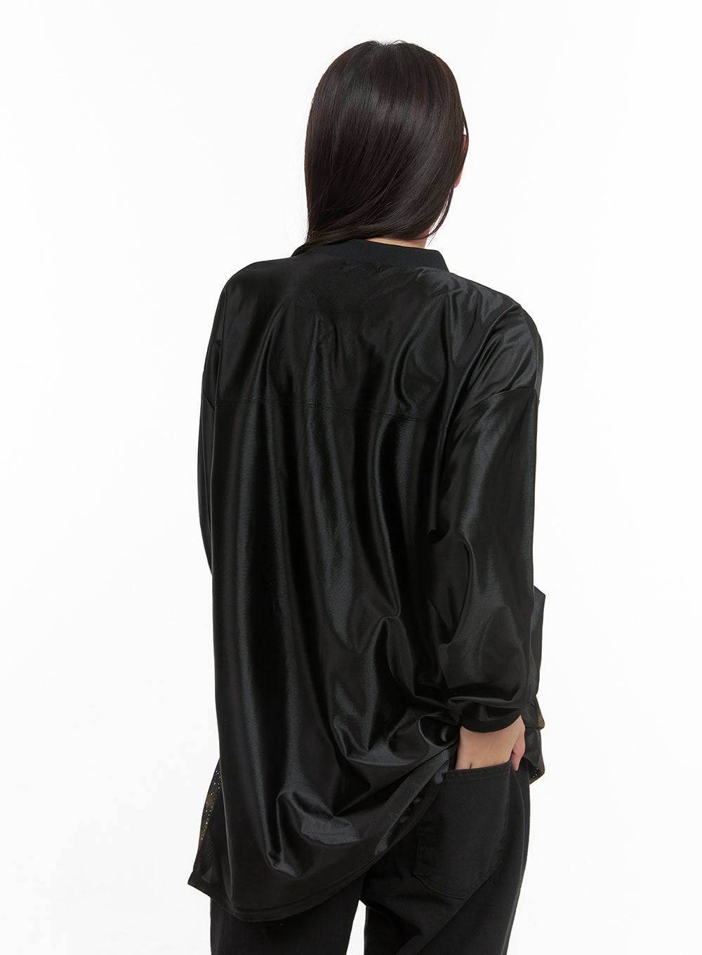 Oversized Camo Print Jersey Long Sleeve CS404