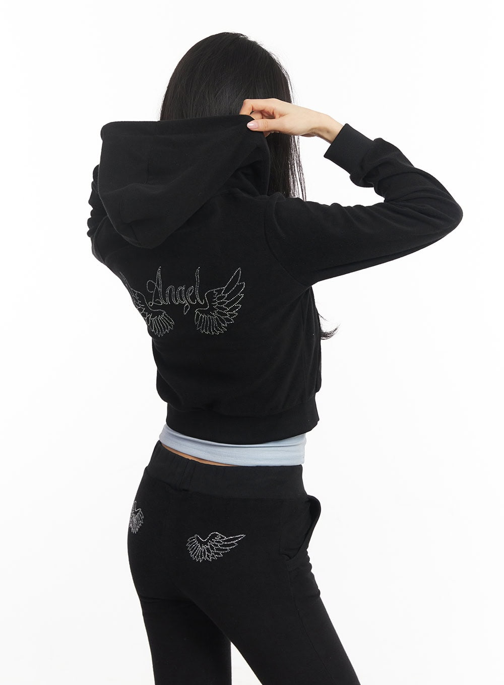 Hot Velvet Hooded Crop Jacket CA503