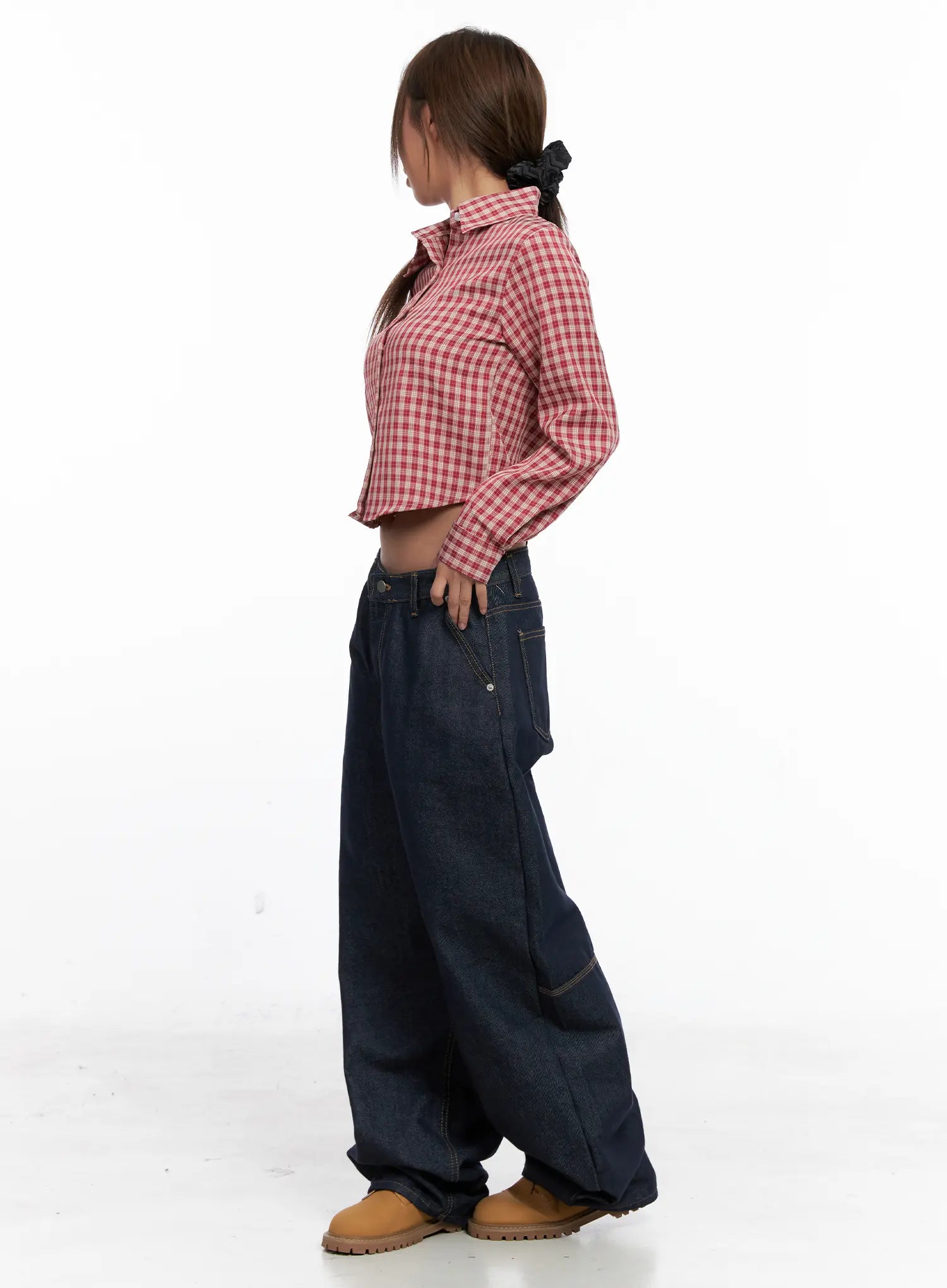 Checkered Crop Long Sleeve CS522