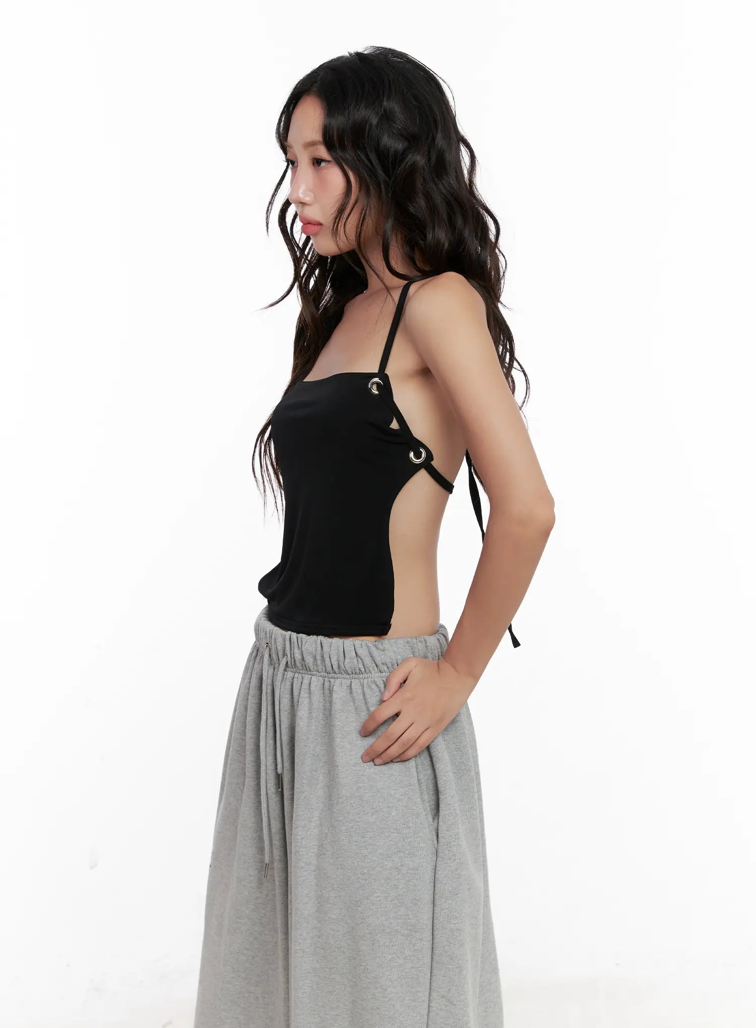 Eyelet Halter Knit Top CL521