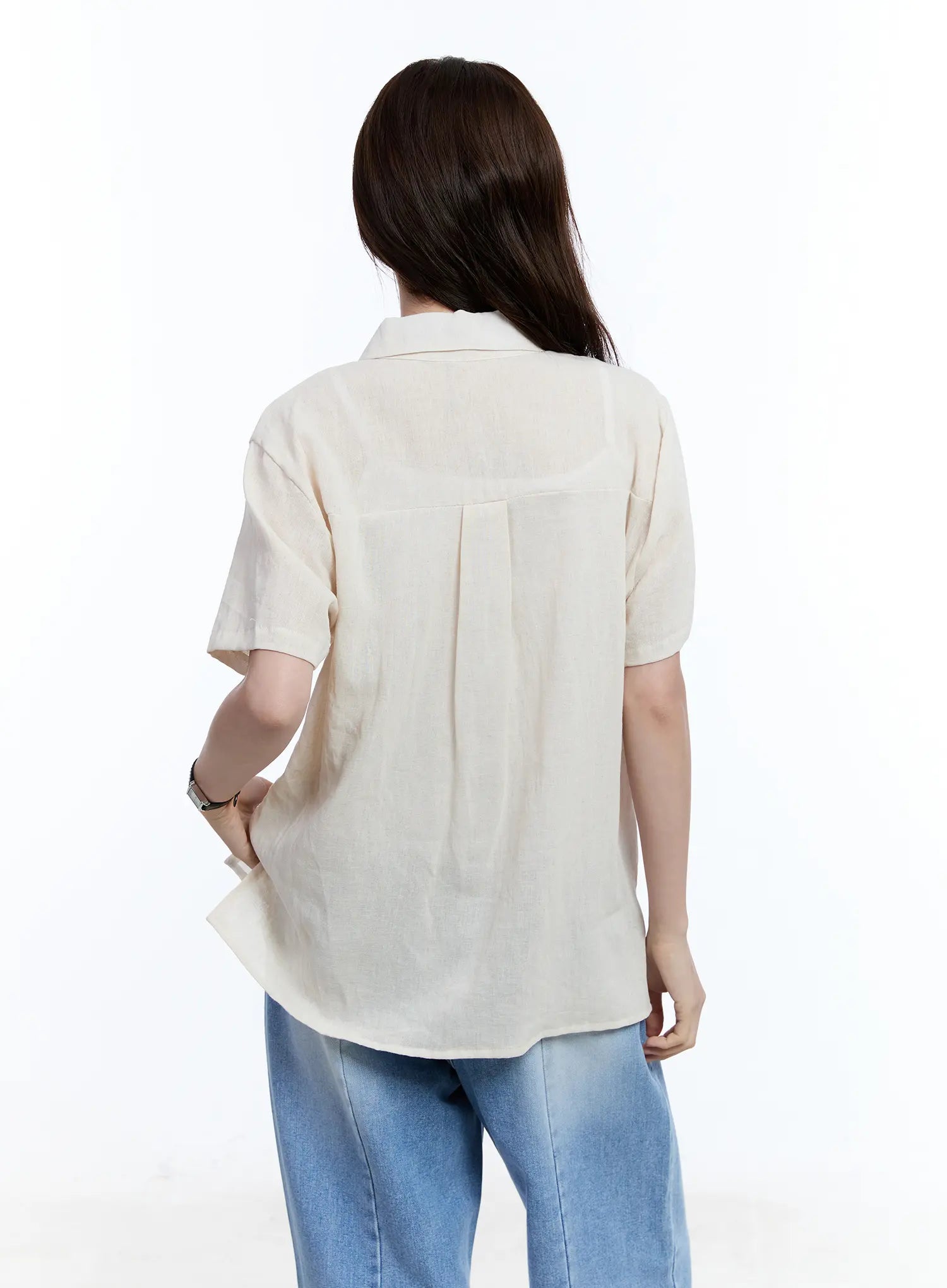 Linen Short-Sleeve Collared CU513