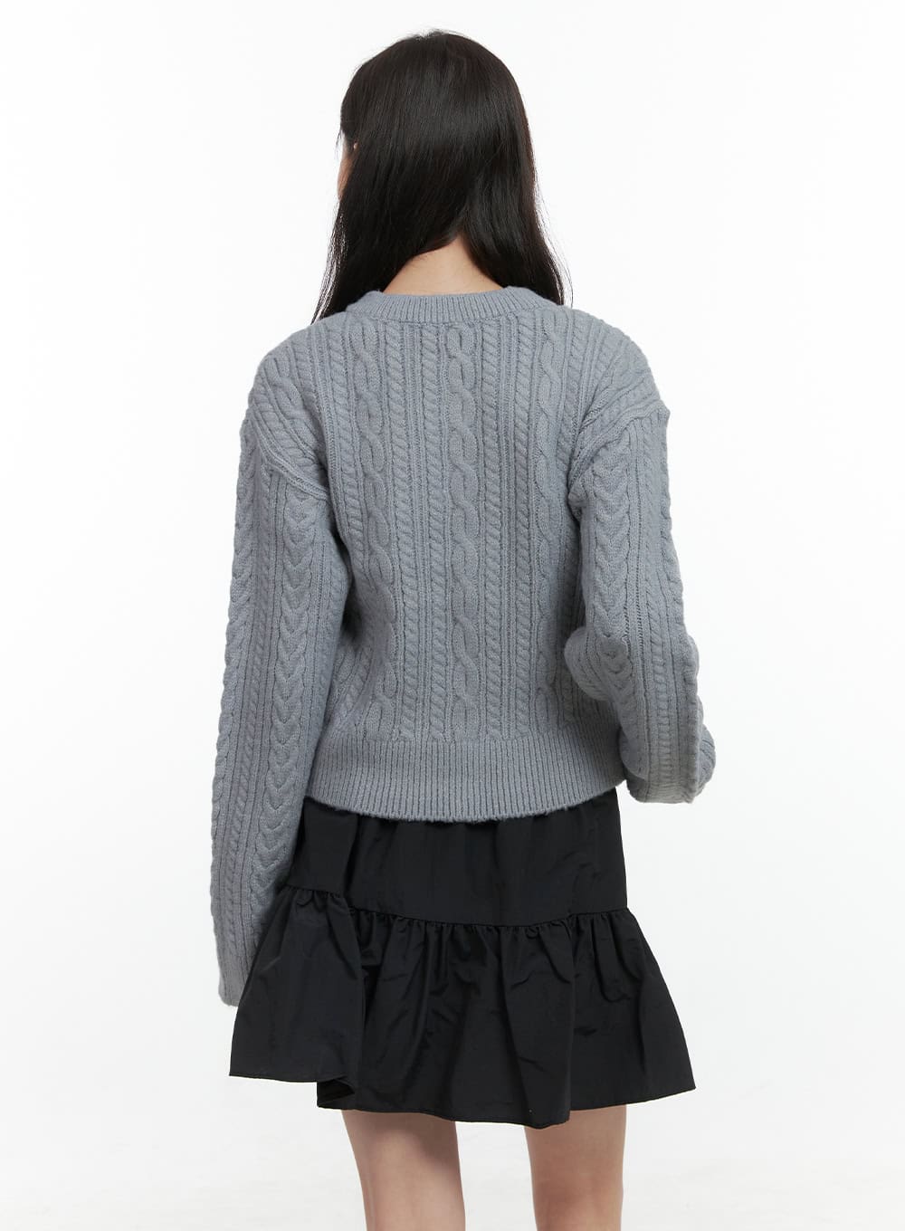 Cable Knitted Ribbon Cardigan OS423