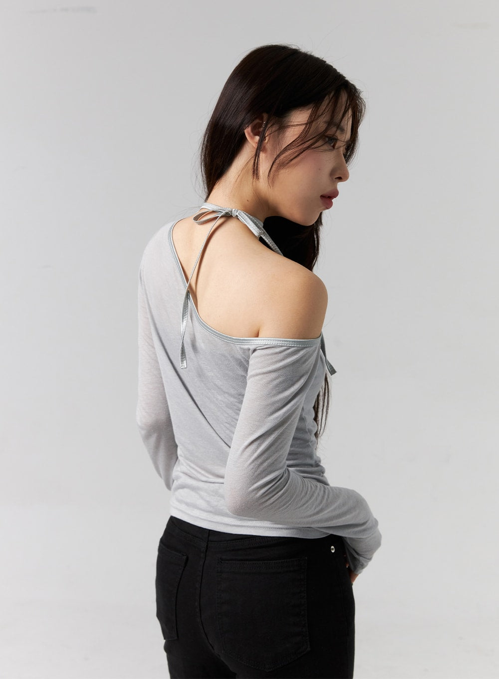 One Shoulder Long Sleeve Top CG317