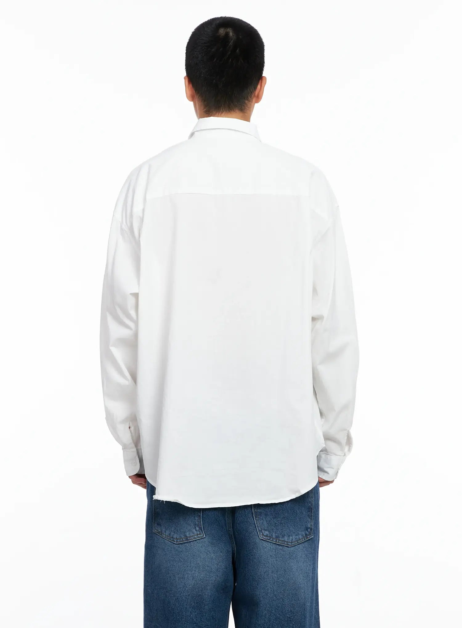 Men's Classic White Button-Up Shirt IS502