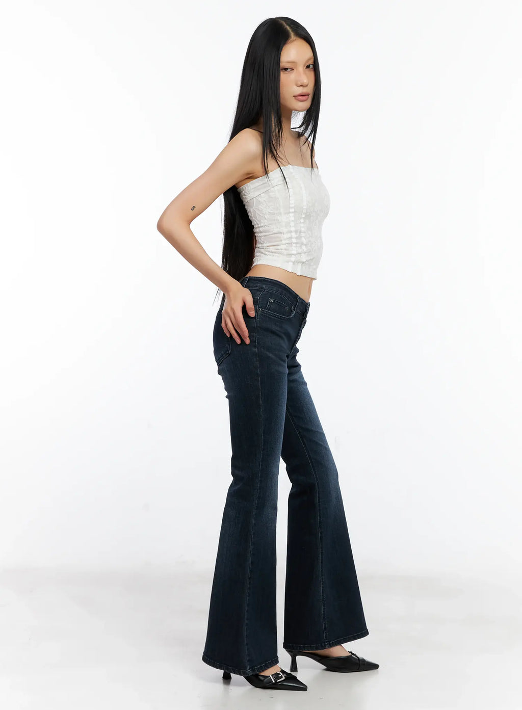 Chaerin Washed Flare Denim Jeans CL529