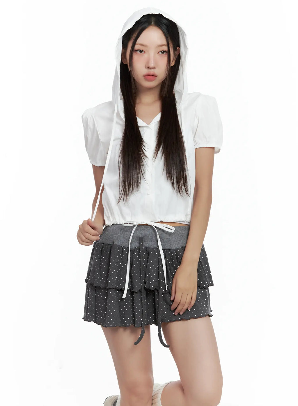 Casual Shirred Puff-Sleeve Jacket CL509