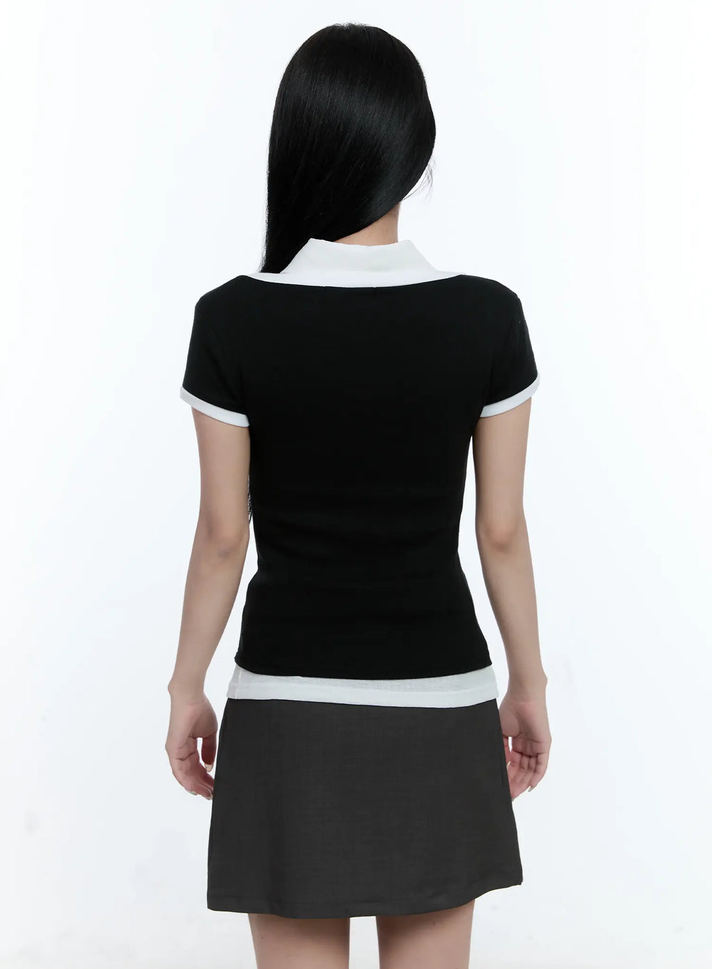 Contrast Basic U-Neck Tee CL530