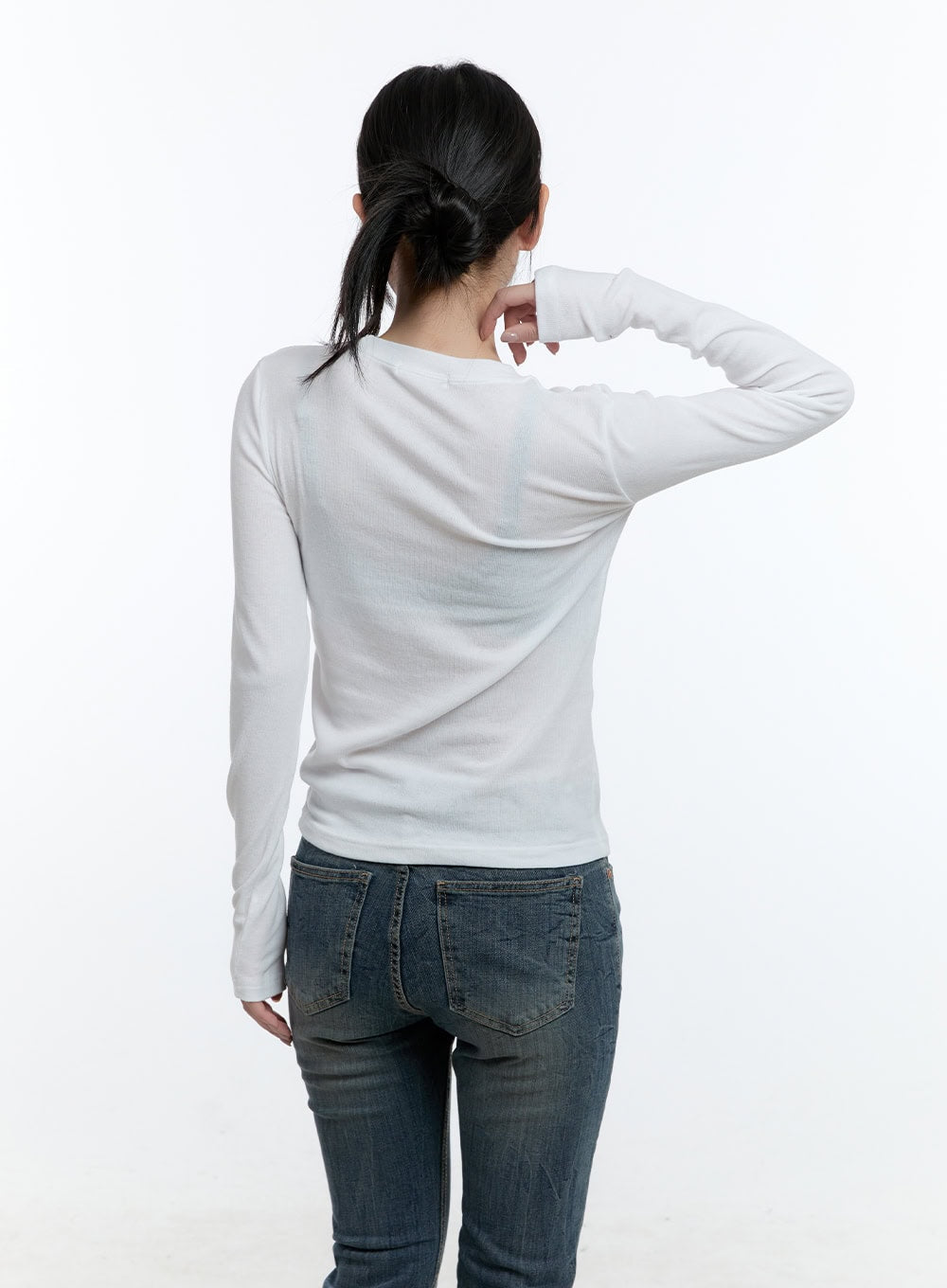 Cotton Blend Long Sleeve Top CD420