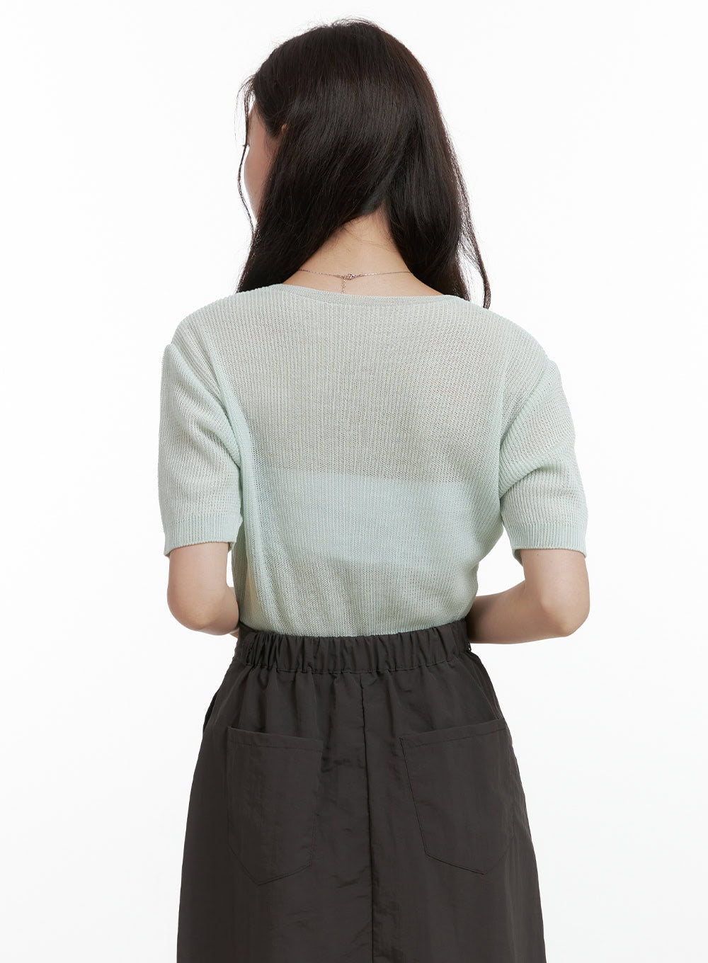 V-Neck Mesh Cardigan OL417