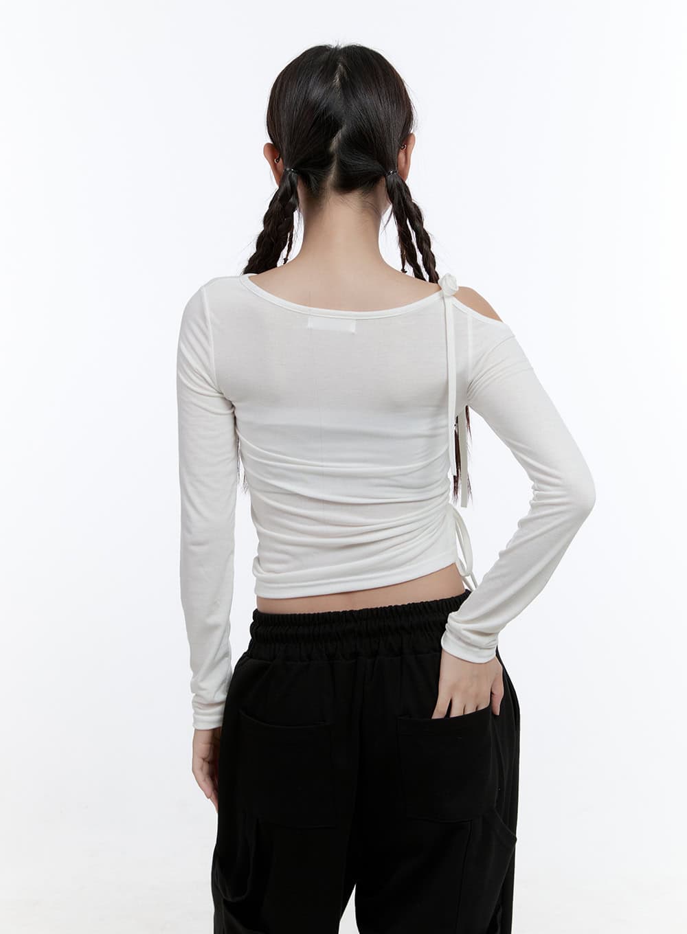 Ruffled One-Shoulder Crop Top CS410