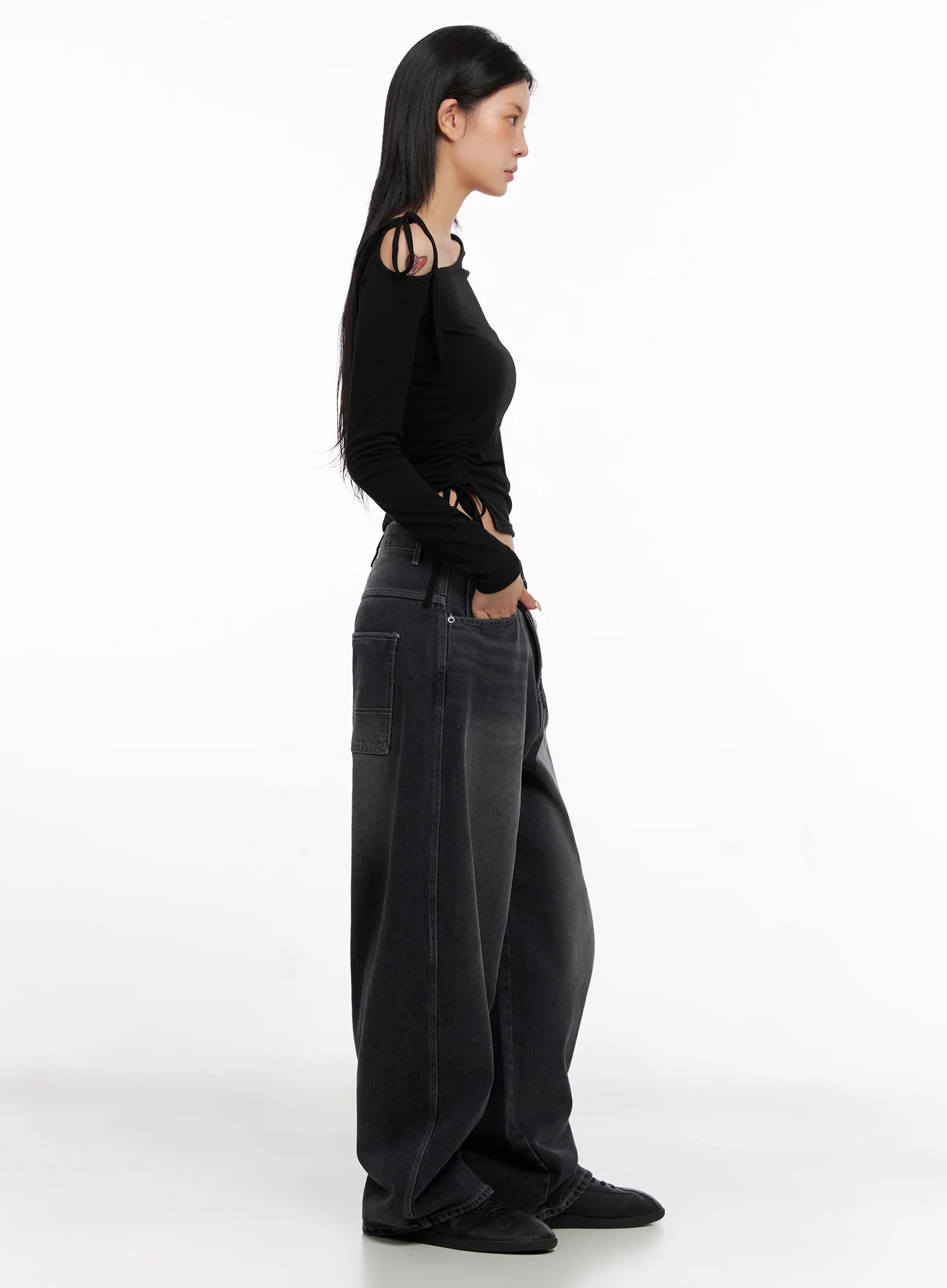 Casual Wide-Leg Baggy Jeans IS515