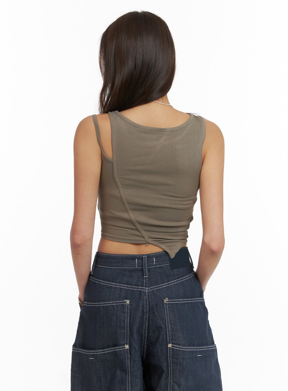 Shirred Crop Sleeveless Top CY424