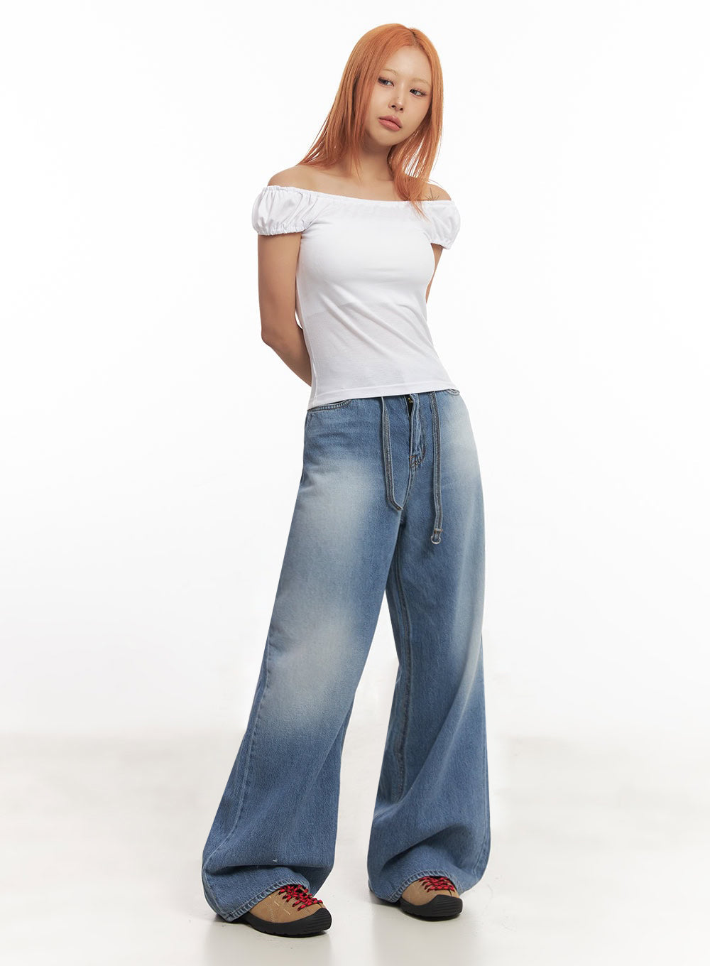 Puff Sleeve Off-Shoulder Top IA515