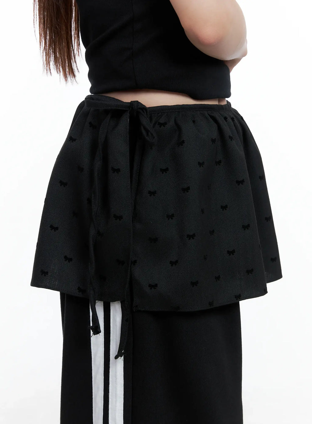 Layered Heart Print Wrap Skirt CS501